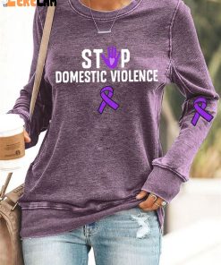 Women'S Stop Domestic Violence Casual Printed Sweatshirt 1