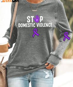 WomenS Stop Domestic Violence Casual Printed Sweatshirt 2