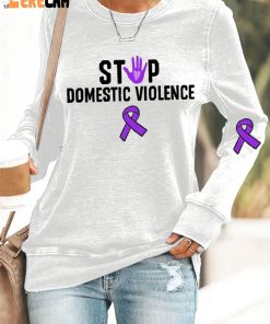 WomenS Stop Domestic Violence Casual Printed Sweatshirt 3