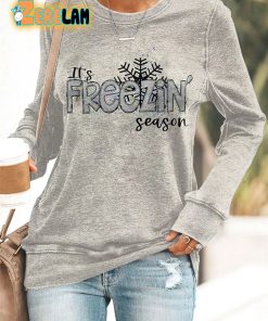 Women’s Casual Freezin Season Printed Long Sleeve Sweatshirt