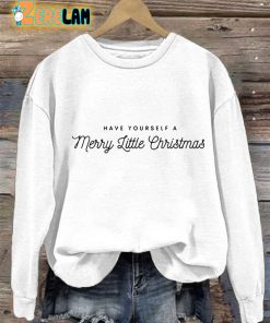 Womens Casual Merry Christmas Print Long Sleeve Sweatshirt 2