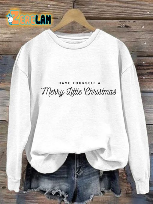 Women’s Casual Merry Christmas Print Long Sleeve Sweatshirt