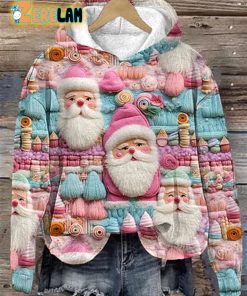 Women’s Christmas Pink Santa Hoodie