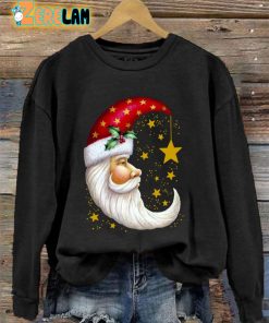 Women’s Christmas Santa Print Crew Neck Sweatshirt