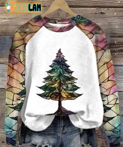 Women’s Christmas Tree Print Casual Sweatshirt