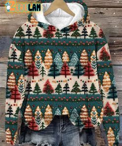 Women’s Christmas Tree Print Hoodie