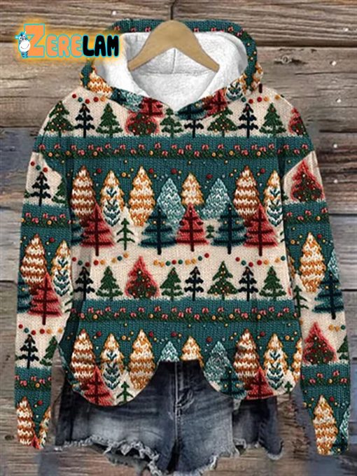 Women’s Christmas Tree Print Hoodie