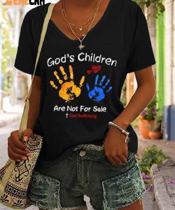 Women's God'S Children Are Not For Sale Print Short Sleeve T Shirt 1
