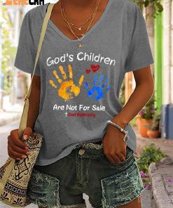 Womens GodS Children Are Not For Sale Print Short Sleeve T Shirt 2