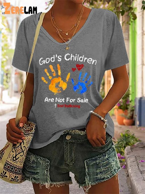 Women’s God’S Children Are Not For Sale Print Short Sleeve T-Shirt