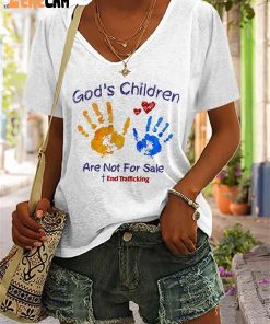 Womens GodS Children Are Not For Sale Print Short Sleeve T Shirt 3