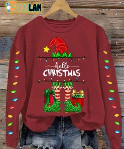 Womens Grinch Hello Christmas Print Crew Neck Sweatshirt 2