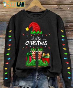 Womens Grinch Hello Christmas Print Crew Neck Sweatshirt 4
