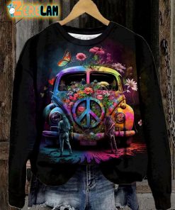 Women’s Hippie Car Flower Sweatshirt