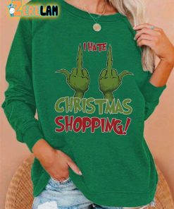 Women's I Hate Christmas Shopping Printed Casual Sweatshirt 1