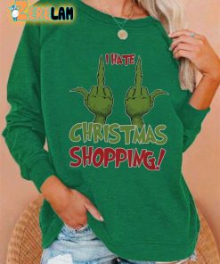 Women’s I Hate Christmas Shopping Printed Casual Sweatshirt