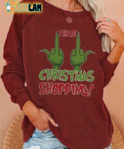 Womens I Hate Christmas Shopping Printed Casual Sweatshirt 4