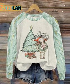 Women’s Merry Christmoos Cow Sweatshirt