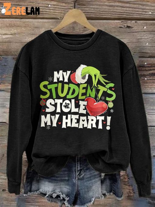 Women’s My Students Stole My Heart Crew Neck Pullover Sweatshirt