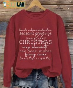 Womens Seasons Greetings Christmas Sweatshirt 2 1