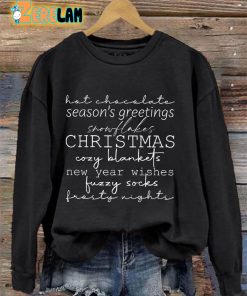 Womens Seasons Greetings Christmas Sweatshirt 3 1