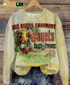 Women’s Vintage Poster Aux Buttes Chaumont Jouets Sweatshirt