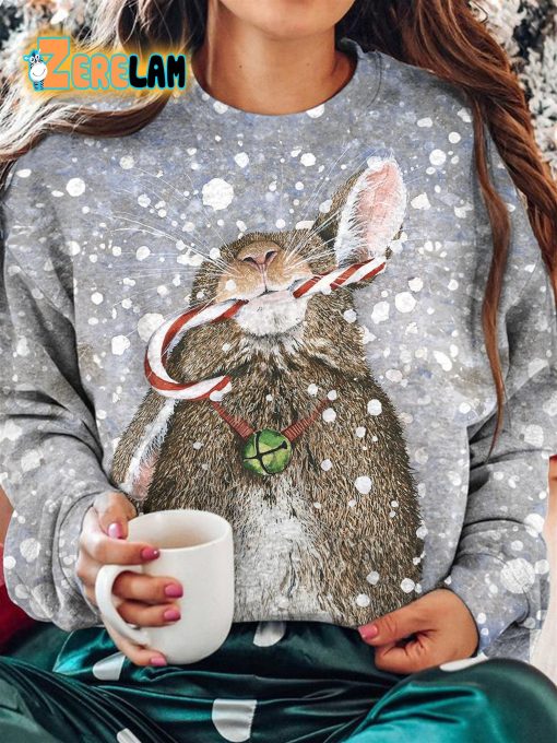 Women’s Winter Christmas Bunny Sweatshirt