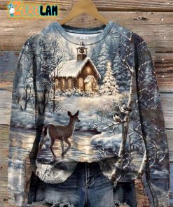 Women’s Winter Forest Deer Sweatshirt