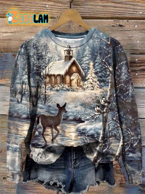 Women’s Winter Forest Deer Sweatshirt
