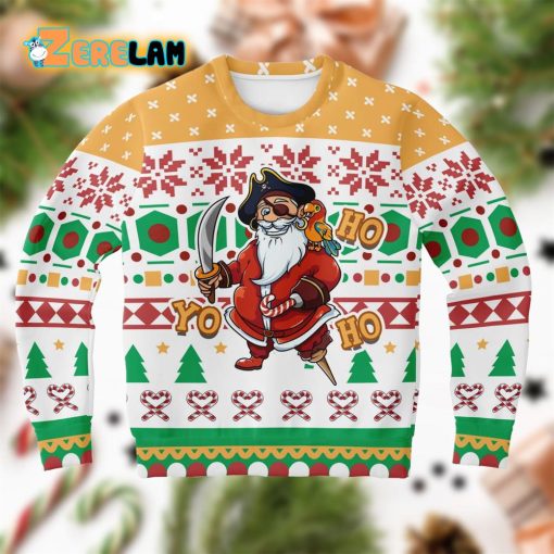 Yo Ho Ho Pirate Santa Christmas Ugly Sweater