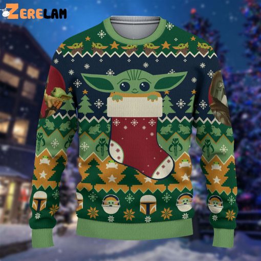 Yoda Christmas Sweater 3D All Over Printed Shirts for Men and Women