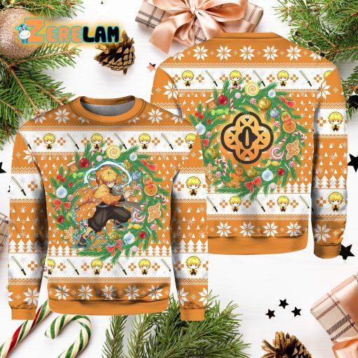 Zenitsu Agatsuma Demon Slayer Ugly Sweater Christmas