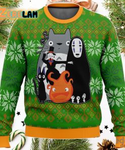 Studio Ghibli Miyazaki Squad Christmas 3D Ugly Sweater