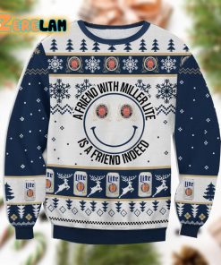 A Friend With Miller Lite Christmas Ugly Sweater