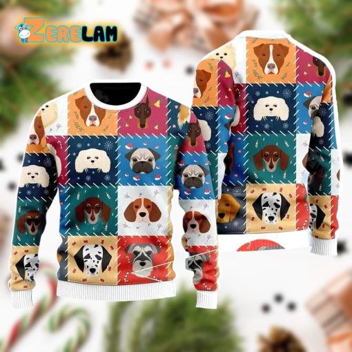 Adorable Dogs And Puppies Christmas Ugly Sweater For Men Women