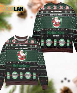 Aint No Laws When Youre Drinking Heineken With Claus Ugly Sweater