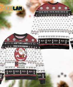 Aint No Laws When Youre Drinking Ketel One Vodka With Claus Black White Ugly Sweater
