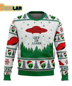 Alien Get In Loser Christmas Ugly Sweater