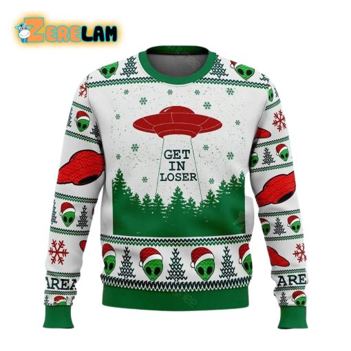 Alien Get In Loser Christmas Ugly Sweater
