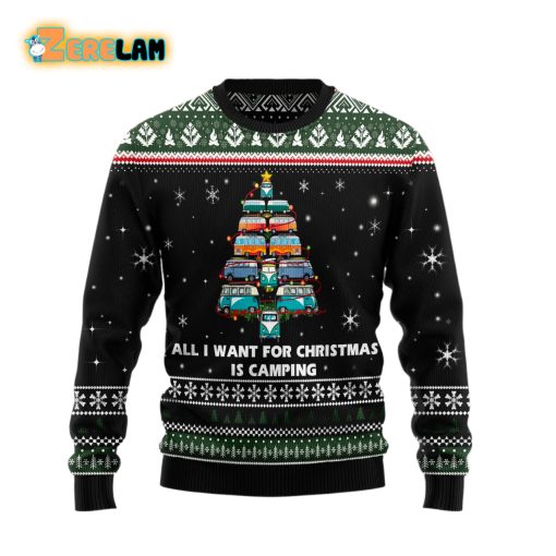 All I Want For Christmas Is Camping Ugly Sweater