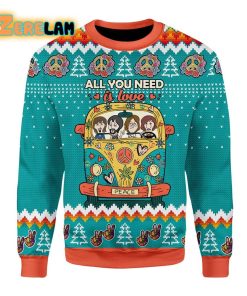 All You Need Is Love Hippie Ugly Sweater