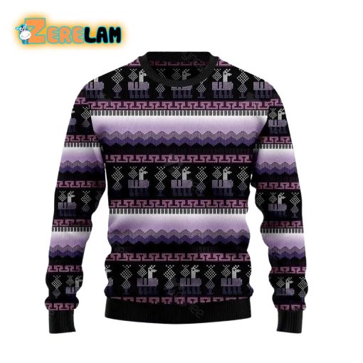 Alpaca Purple Ugly Sweater For Men Women
