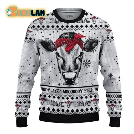 Amazing Cow Flowers Ugly Sweater 3d All Over Printed