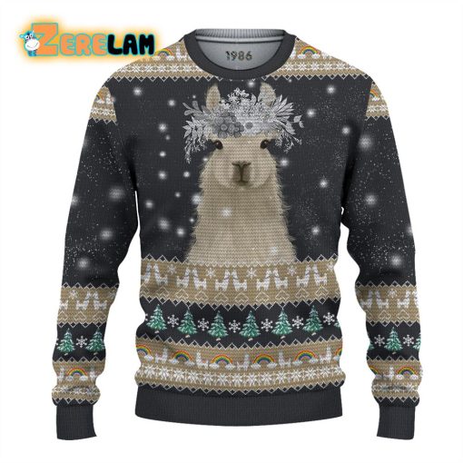 Amazing Llama Christmas Black Ugly Sweater