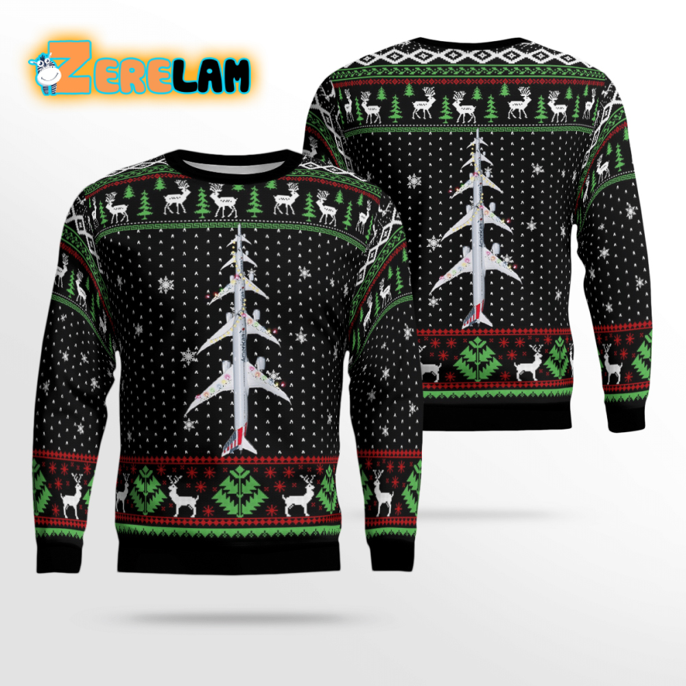 American Airlines Boeing 787-9 Dreamliner Ugly Sweater - Zerelam