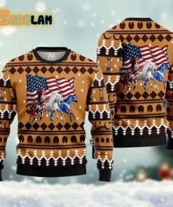 American Horse Ugly Sweater 3d All Over Printed