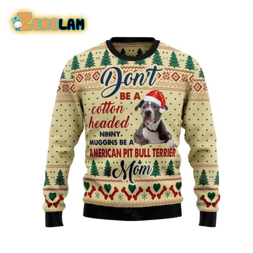 American Pit Bull Terrier Mom Christmas Ugly Sweater