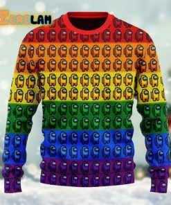Among Us Gay Pride Ugly Sweater
