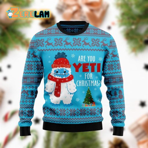 Are You Yeti For Christmas Blue Ugly Sweater