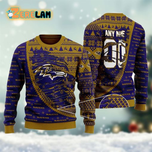 Ravens Woolen Ugly Sweater For Fan